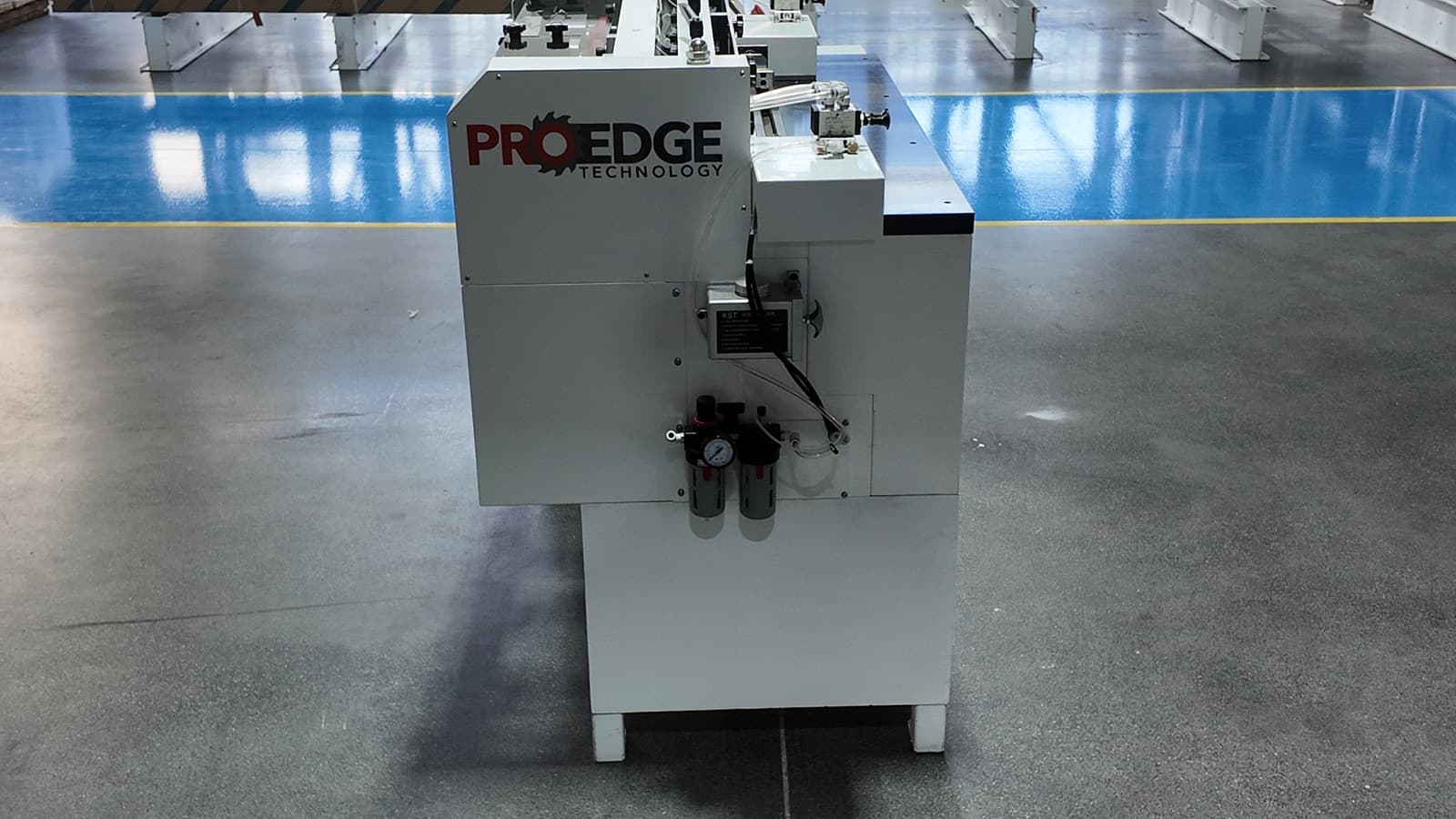 CNC Dovetail machine, rear detail with pneumatic fittings