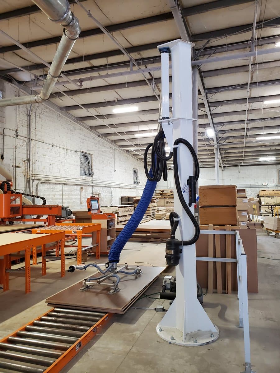 Material handling equipment in a production shop